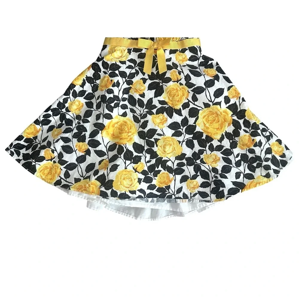 Bonnie Jean Dress Yellow Floral Rose Girls 3T Lined Bow Spring Easter Bloomcore‎